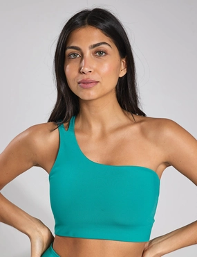 Black Uma One Shoulder Bra - Peacock
