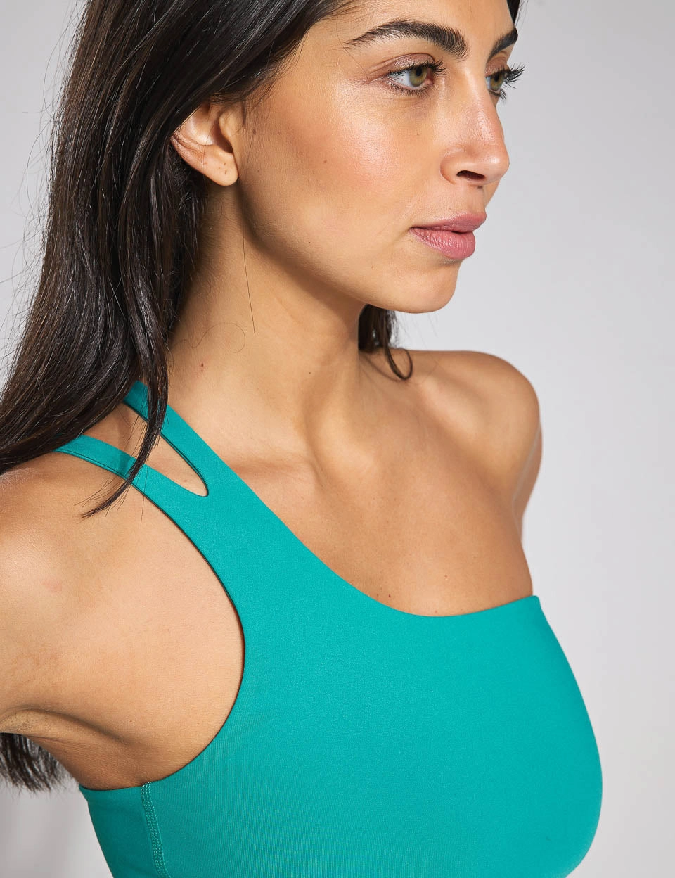 Uma One Shoulder Bra - Peacock Sustainable workout gear