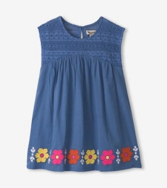 Hatley Crochet Bodice Dress - Persian Jewel Removable Anti - Bacterial
