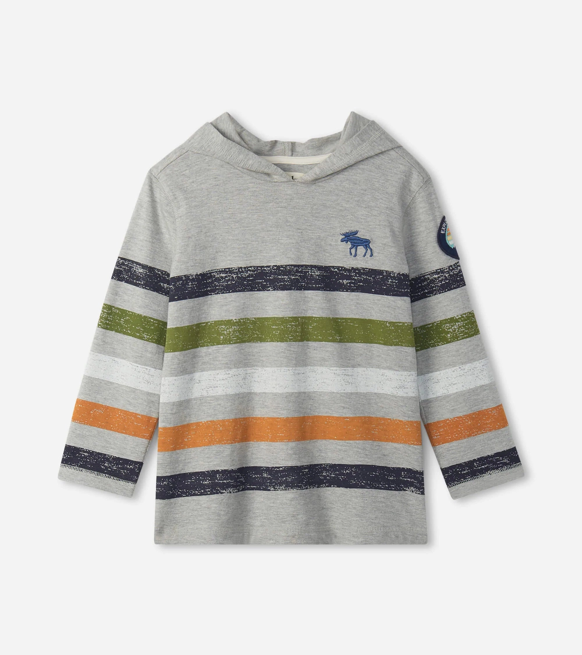 Furry Casual kids' attire Hatley Hooded Long Sleeve Shirt - Woodland Stripes
