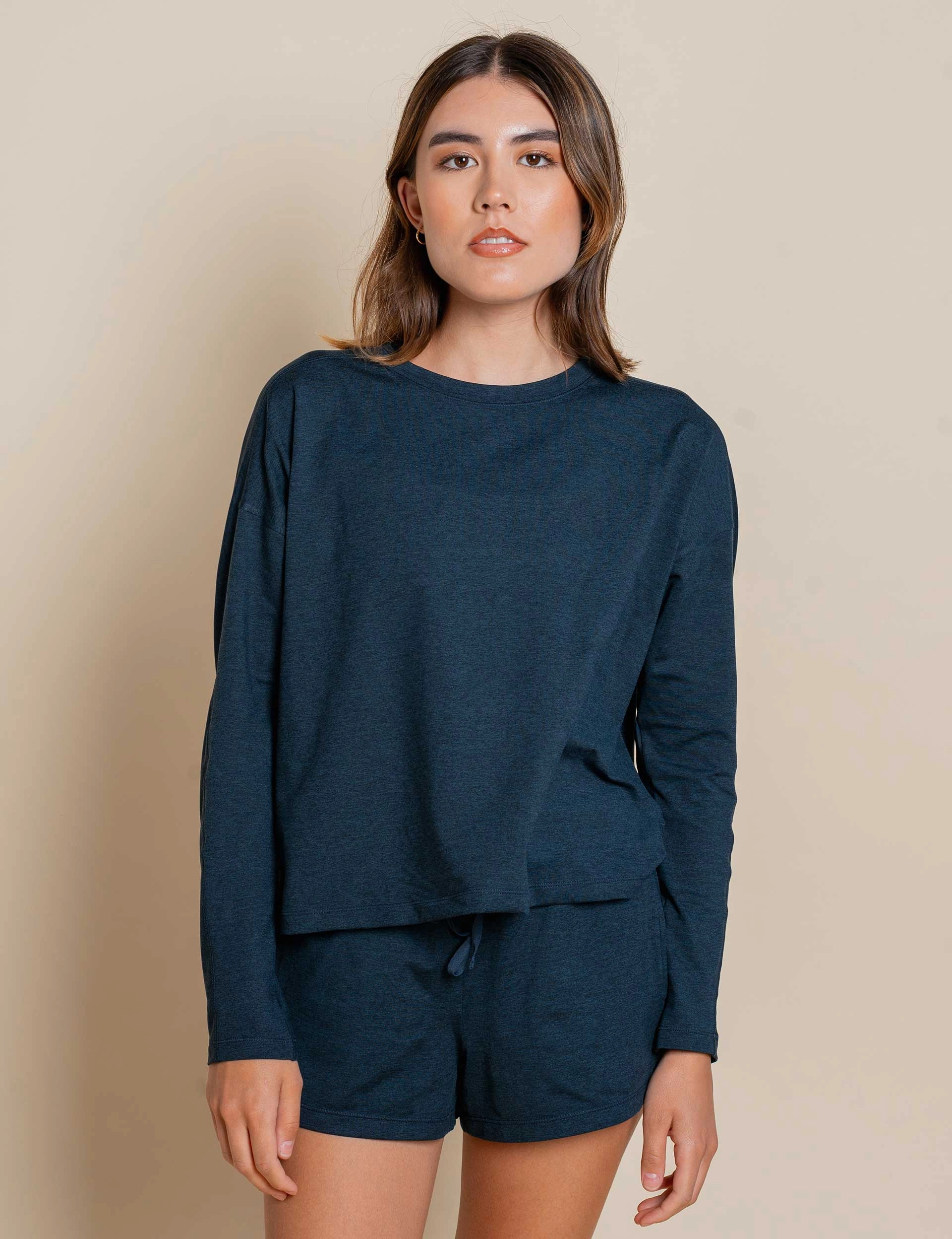 ReSet Long Sleeve Tee - Midnight convenience venue Taped Neckline