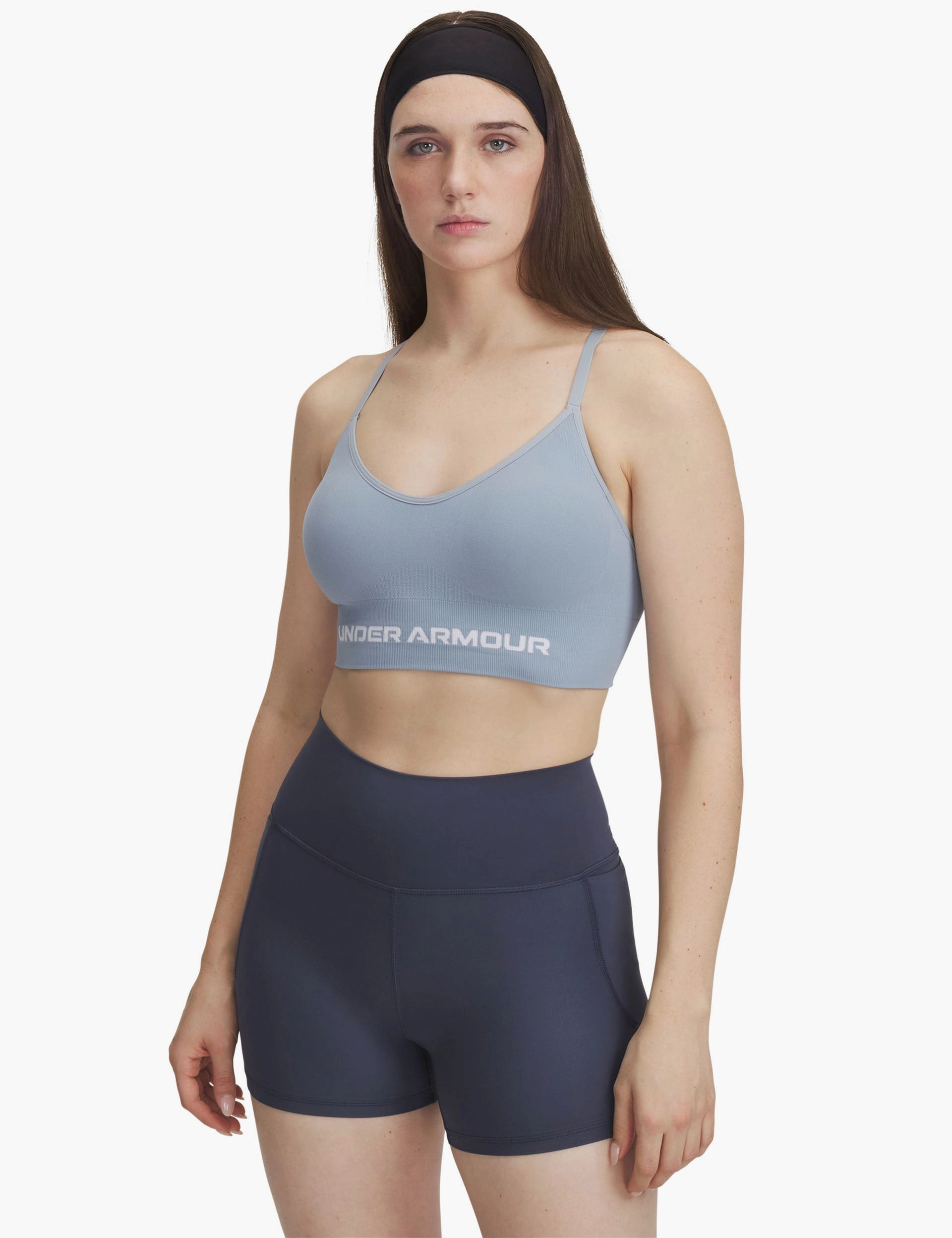 Vanish Seamless Low Sports Bra - Harbour Blue/White Baggy fit seams Anti-microbial