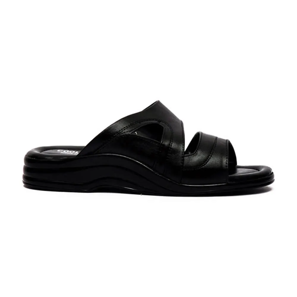 Coolers Casual (Black) Slippers For Men 7123-143 By Liberty all - season shoes arch - support feature shoes