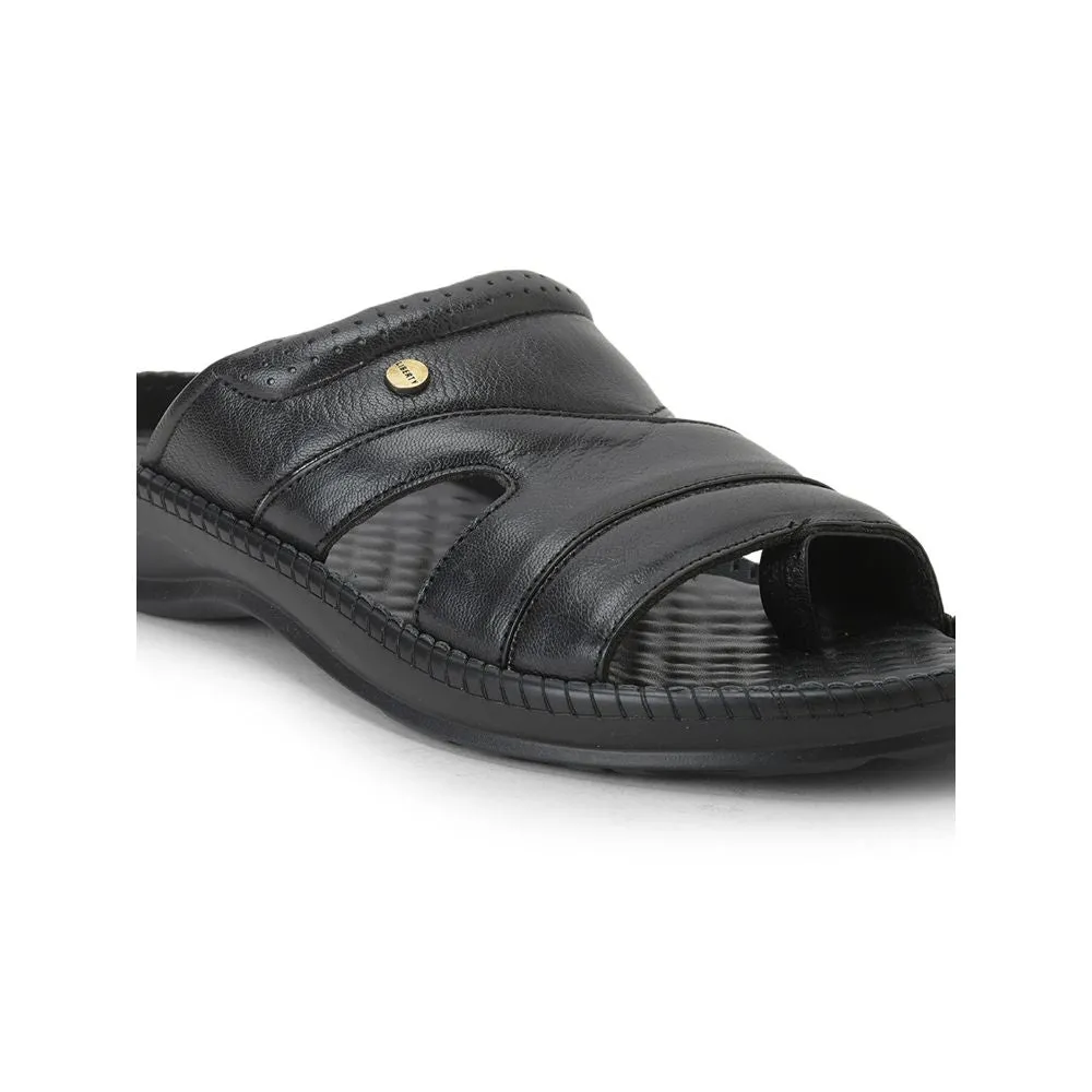COOLERS Casual (Black) Slippers For Men STEAMER-02 By Liberty zipper Non Restrictive Upper Design