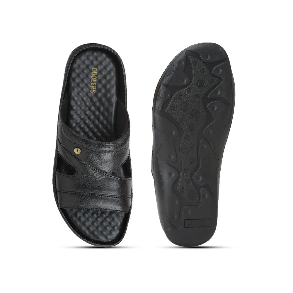 COOLERS Casual (Black) Slippers For Men STEAMER-02 By Liberty outdoor - style shoes