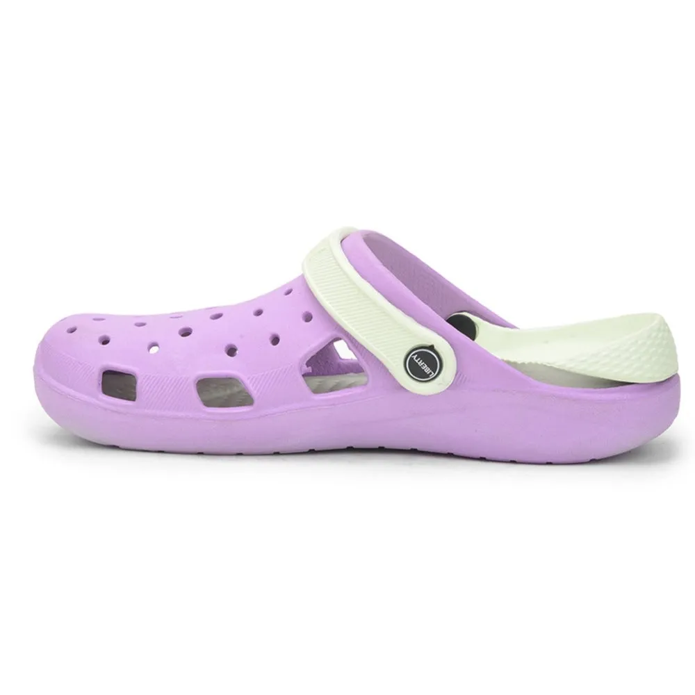 A-HA Purple Slingback Clogs For Women LPMXT-801 By Liberty Microfiber Stabilizer Internal Heel Lock