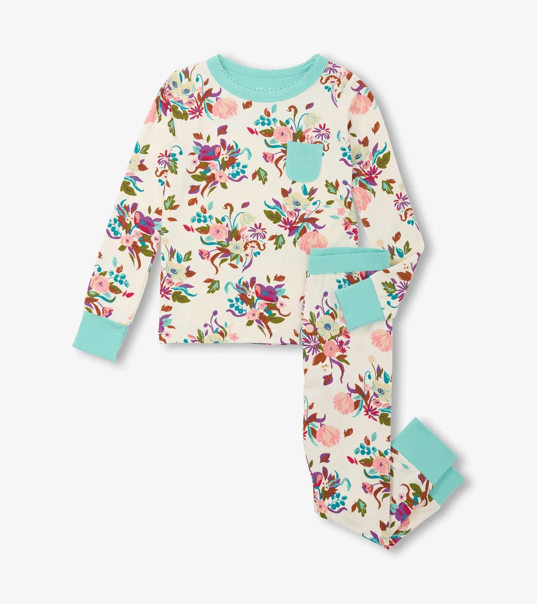 Hatley Bamboo Pajama Set - Fall Floral Unlined Corduroy clothes for kids