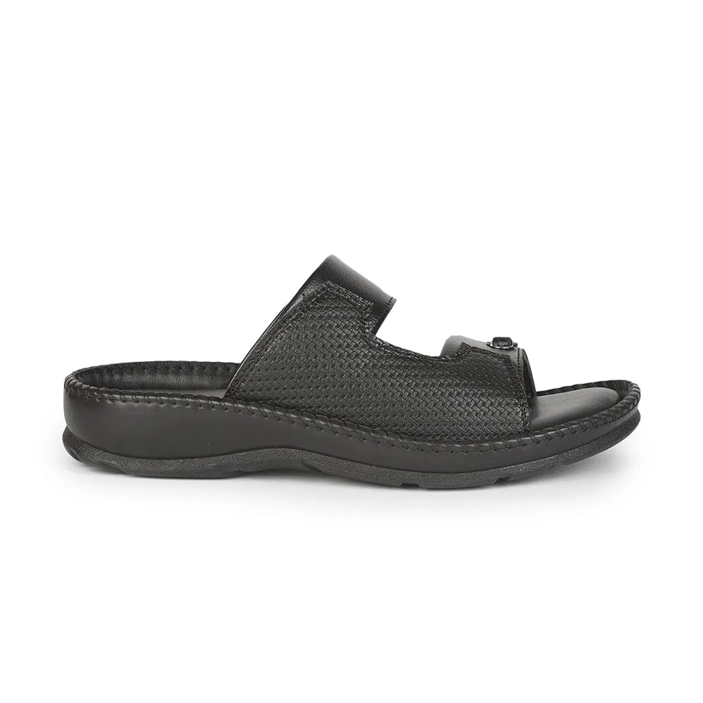 Coolers Casual (Black) Slippers For Men AVN-21 By Liberty running in a cantilever bridge area shoes Stretchable Upper Material