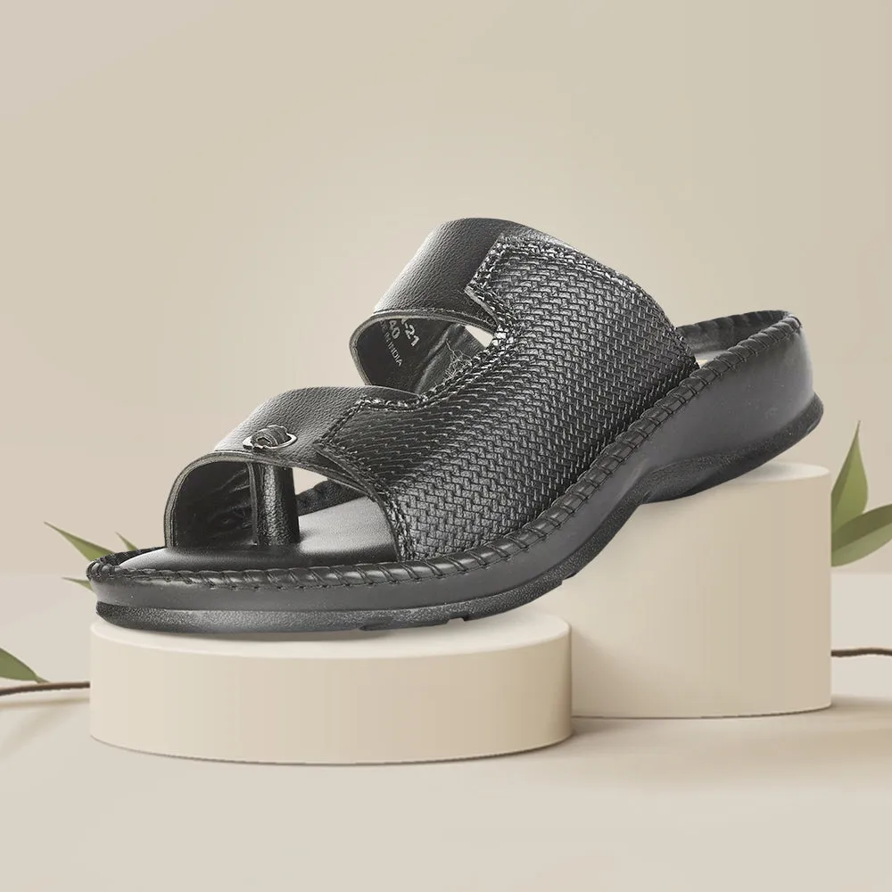 Stability Bridge Unisex Coolers Casual (Black) Slippers For Men AVN-21 By Liberty