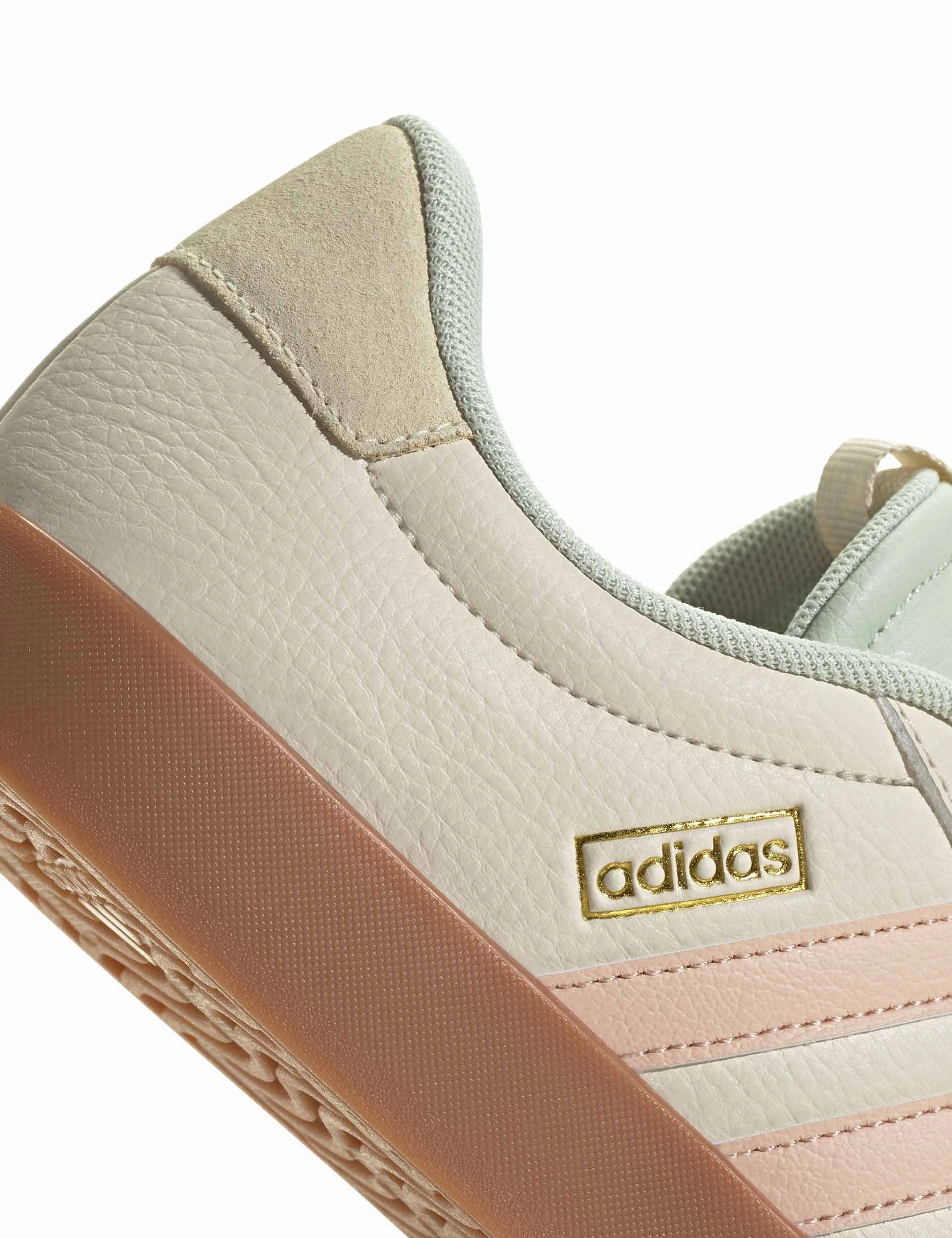VL Court 3.0 Shoes - Wonder White/Powder Coral/Linen Green Amateur athletes Durable - stitching