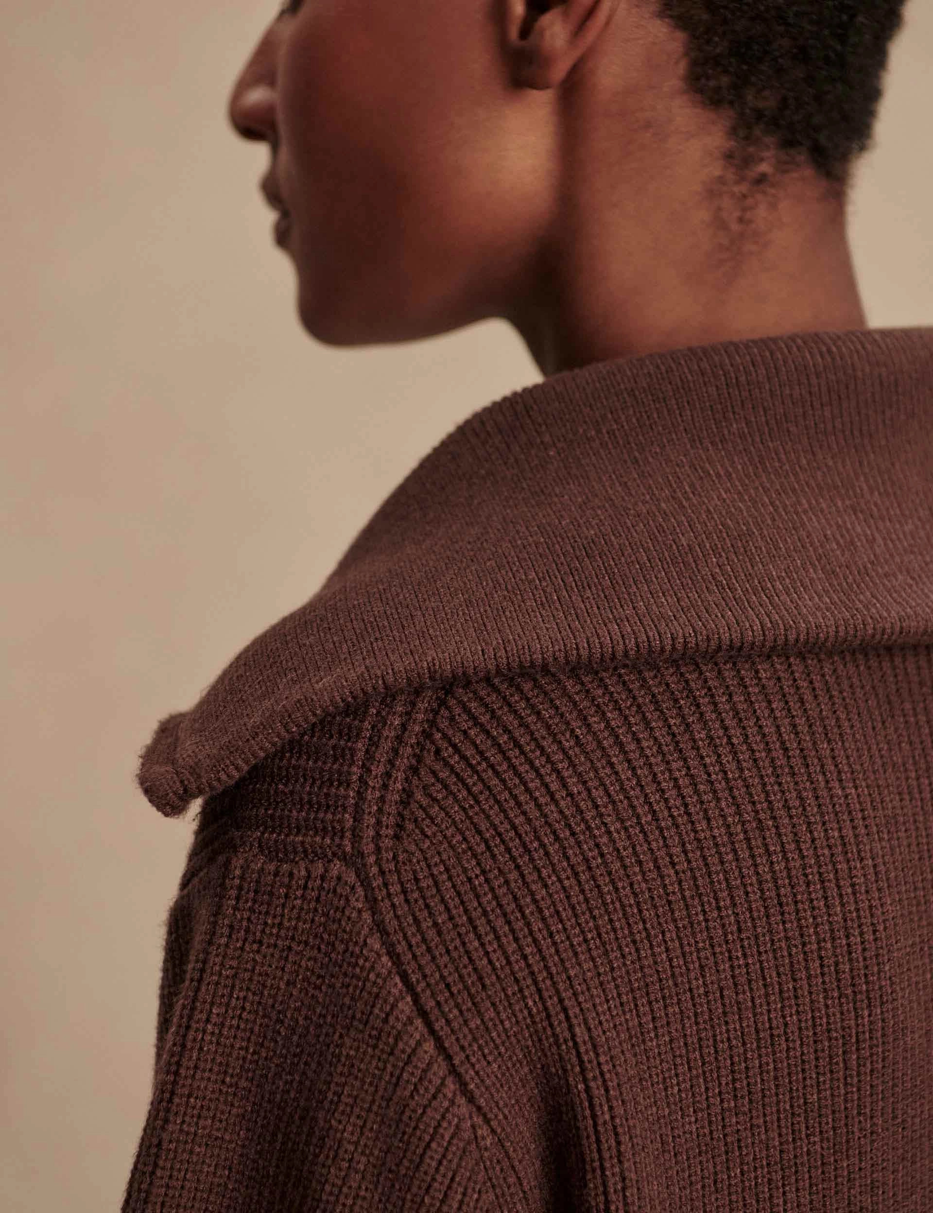 Stroll Enrico Knit Jacket - Coffee Bean