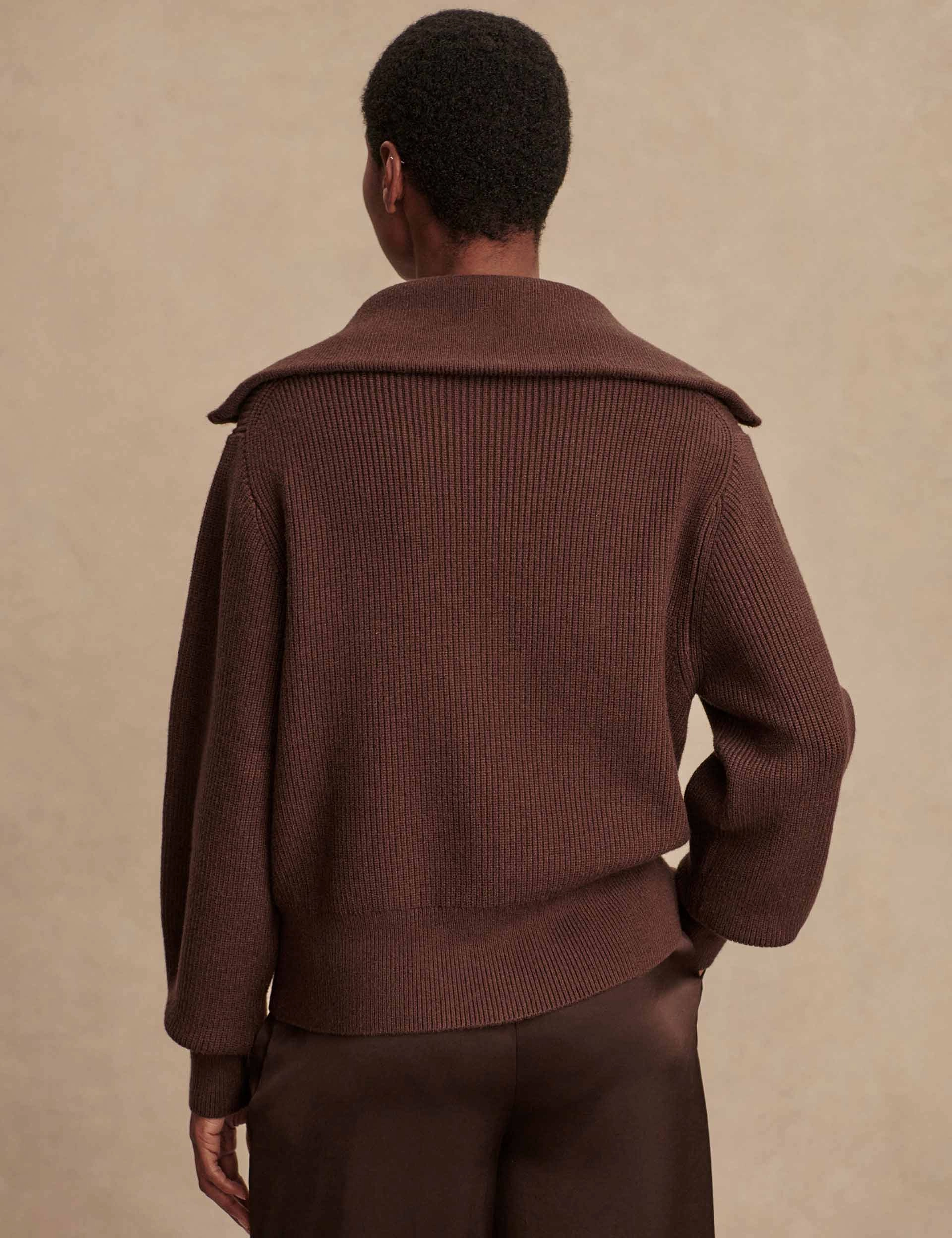 Cold Weather Wear Enrico Knit Jacket - Coffee Bean