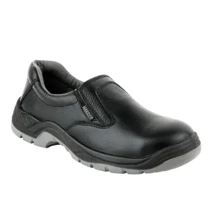 Warrior Slip On Steel Toe Double Density Black Safety Shoes for Men 3003-123 By Liberty Foam Technology