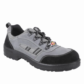 Warrior Grey Steel Toe Industrial Safety Shoe for Men 98-254 By Liberty Comfortable Foot Flexibility Water Resistant Knit