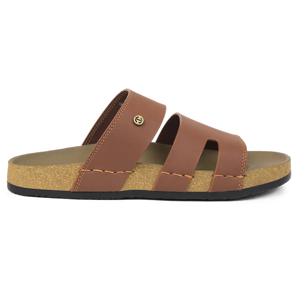 stain - resistant mid - top footwear Healers Tan Casual Slipper For Mens AOL-5 By Liberty