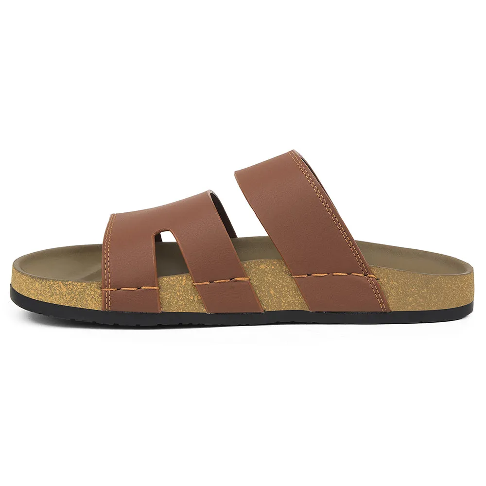 Comfortable Upper Material Healers Tan Casual Slipper For Mens AOL-5 By Liberty