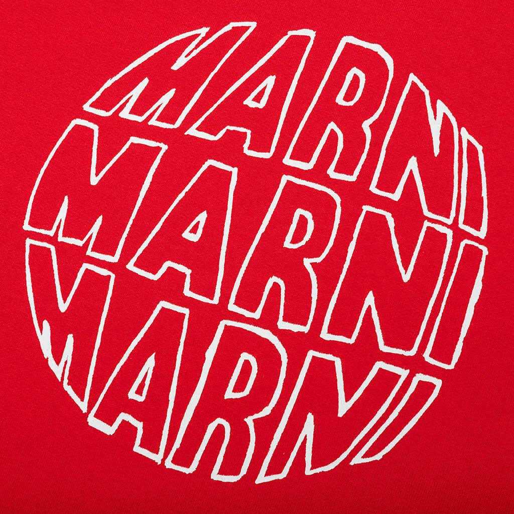 Roomy Pockets Peacock like Marni Circular Logo Sweatshirt 'Red'