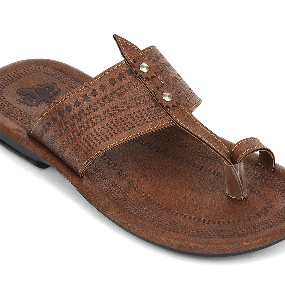 canvas running gear high - arch support shoes A-HA Tan Casual Flat Sandal For Men MPU-62 By Liberty