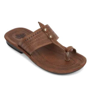 A-HA Tan Casual Flat Sandal For Men MPU-62 By Liberty streamlined shoes Ultralight TPU Plates