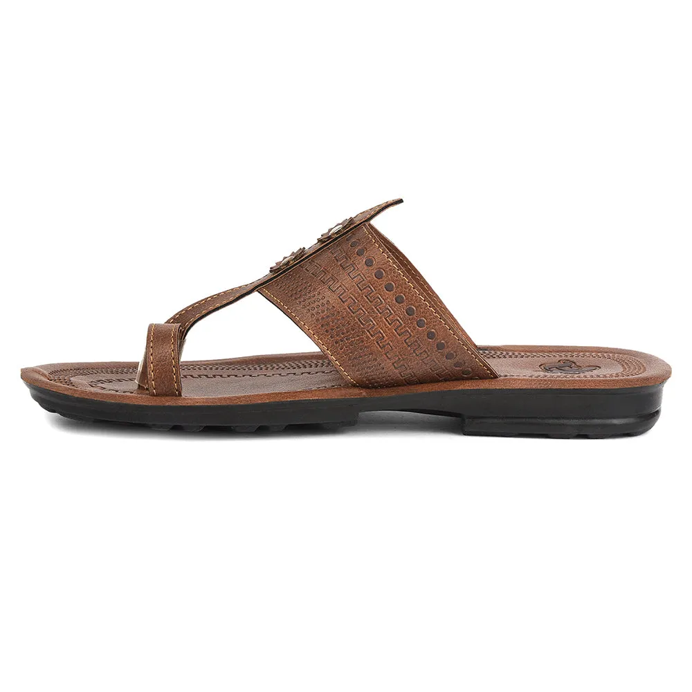 Air Injection Foam indoor - outdoor A-HA Tan Casual Flat Sandal For Men MPU-62 By Liberty