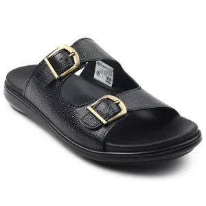 Flex Grooves Design Healers Black Casual Sandal For Men MDL-11E By Liberty