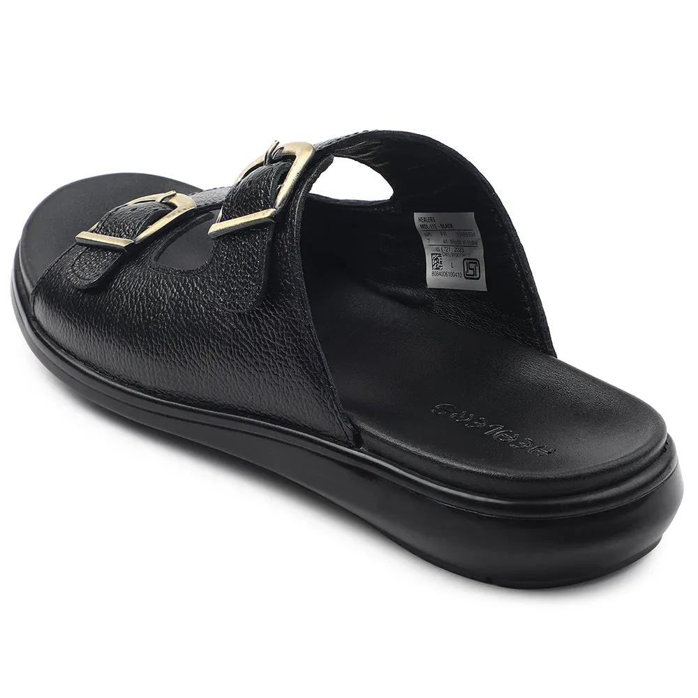Healers Black Casual Sandal For Men MDL-11E By Liberty heavy - use personal growth