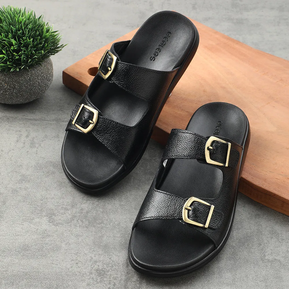 Cool Down foot - cushioning running shoes Healers Black Casual Sandal For Men MDL-11E By Liberty