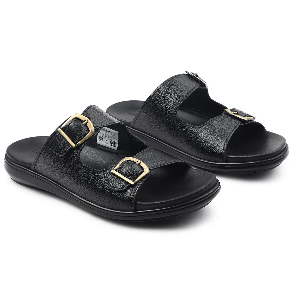 Healers Black Casual Sandal For Men MDL-11E By Liberty Interval training support