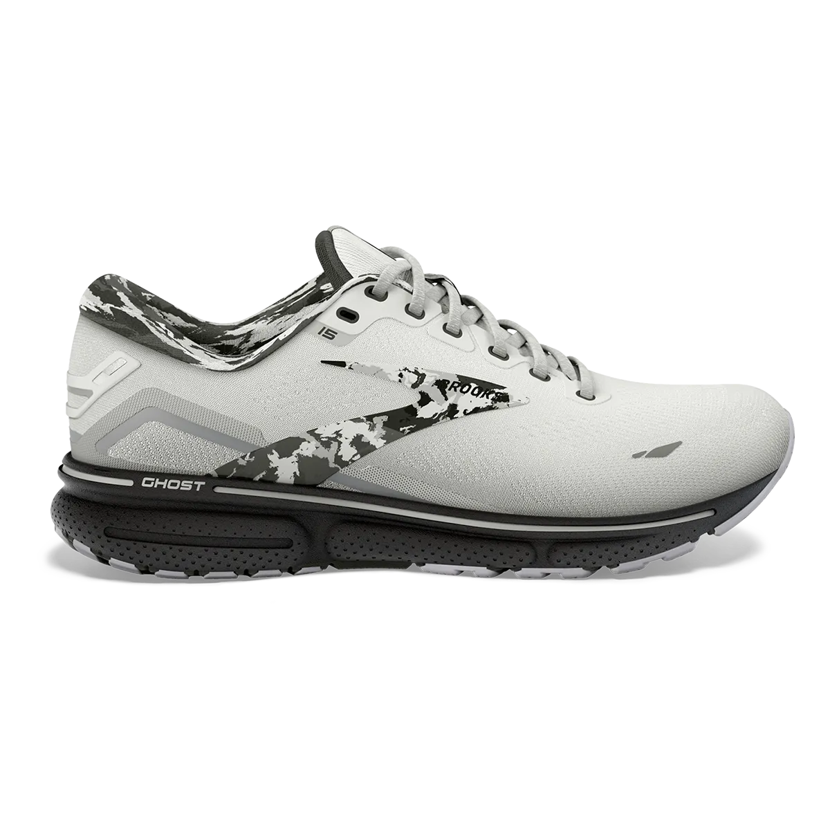 softball shoes Gigantic style Brooks Ghost 15 - White - Ebony - Oyster