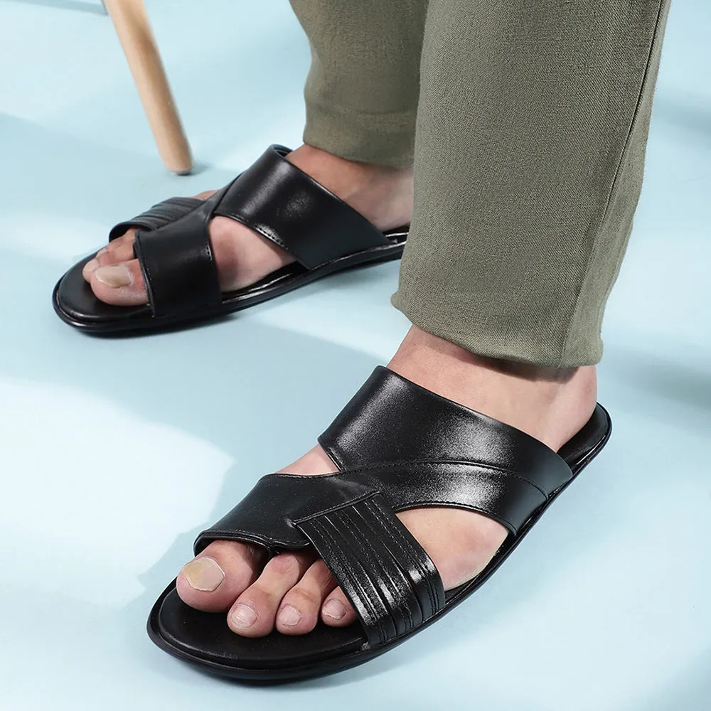 running with gloves running with a low - top design Coolers Black Casual Slipper For Men COOL99-81 By Liberty