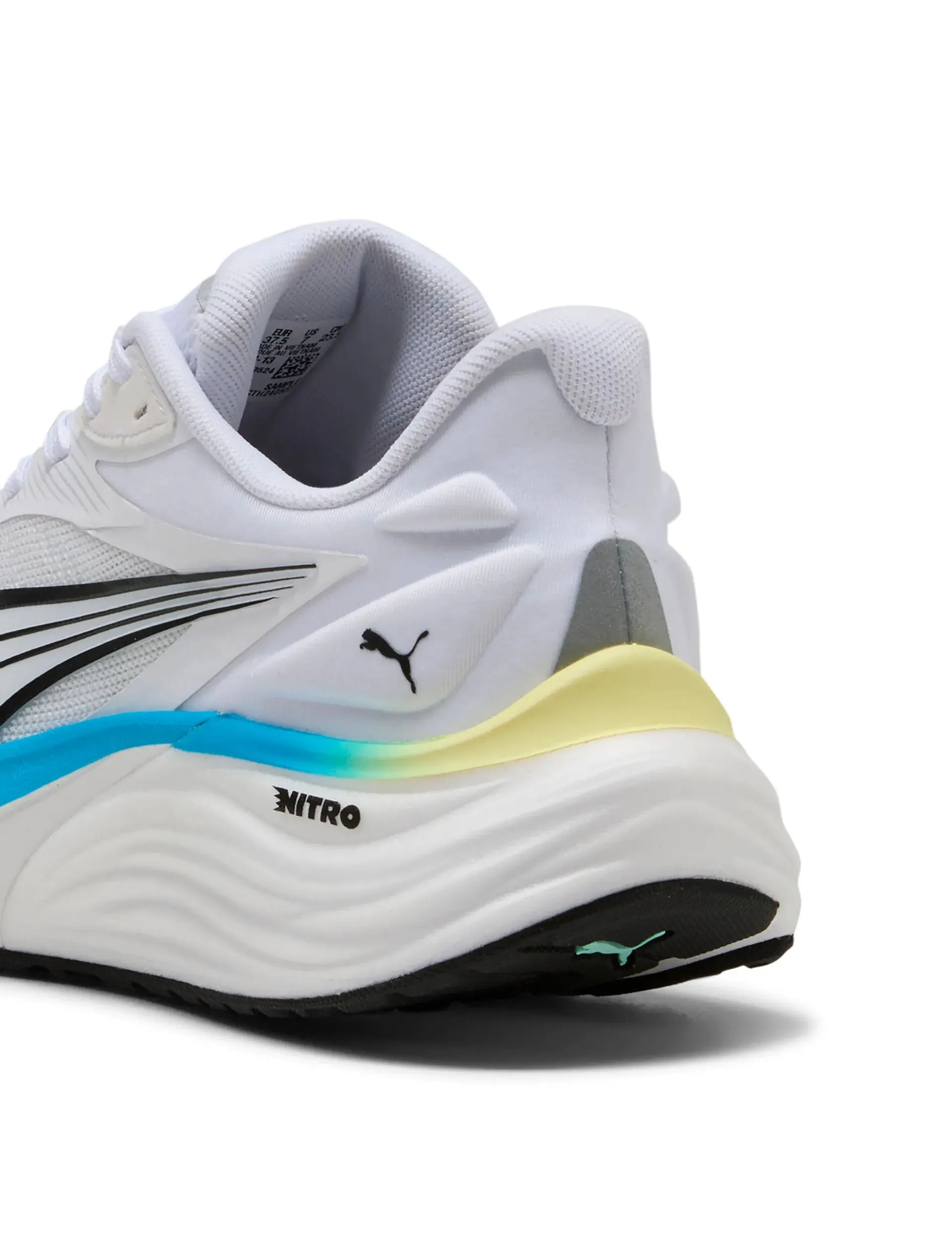 Impact Absorption Cushioning Marathon - running Electrify NITRO 4 Running Shoes - White/Mint Melt/Speed Blue