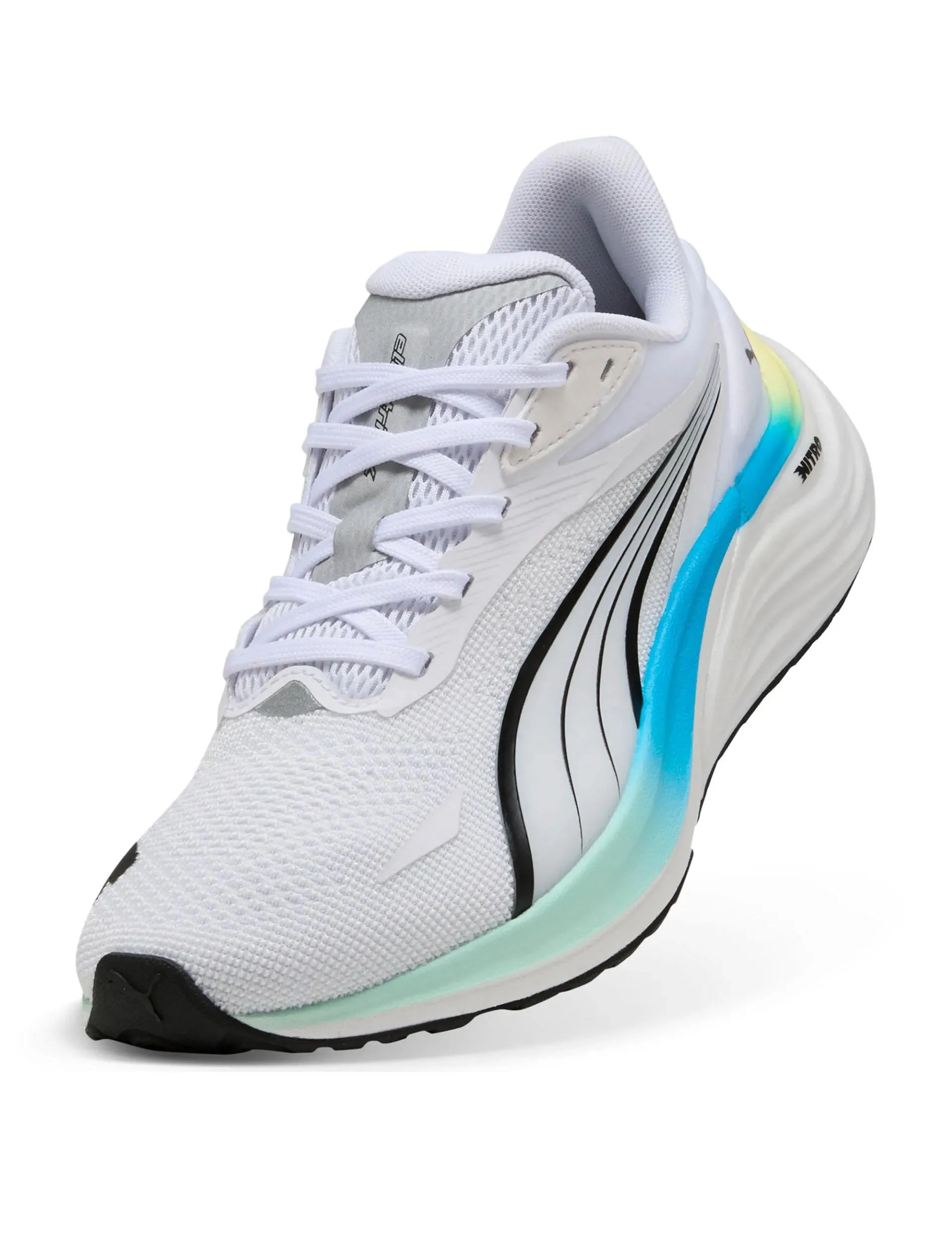 Electrify NITRO 4 Running Shoes - White/Mint Melt/Speed Blue Eco friendly materials Stability Control Feature