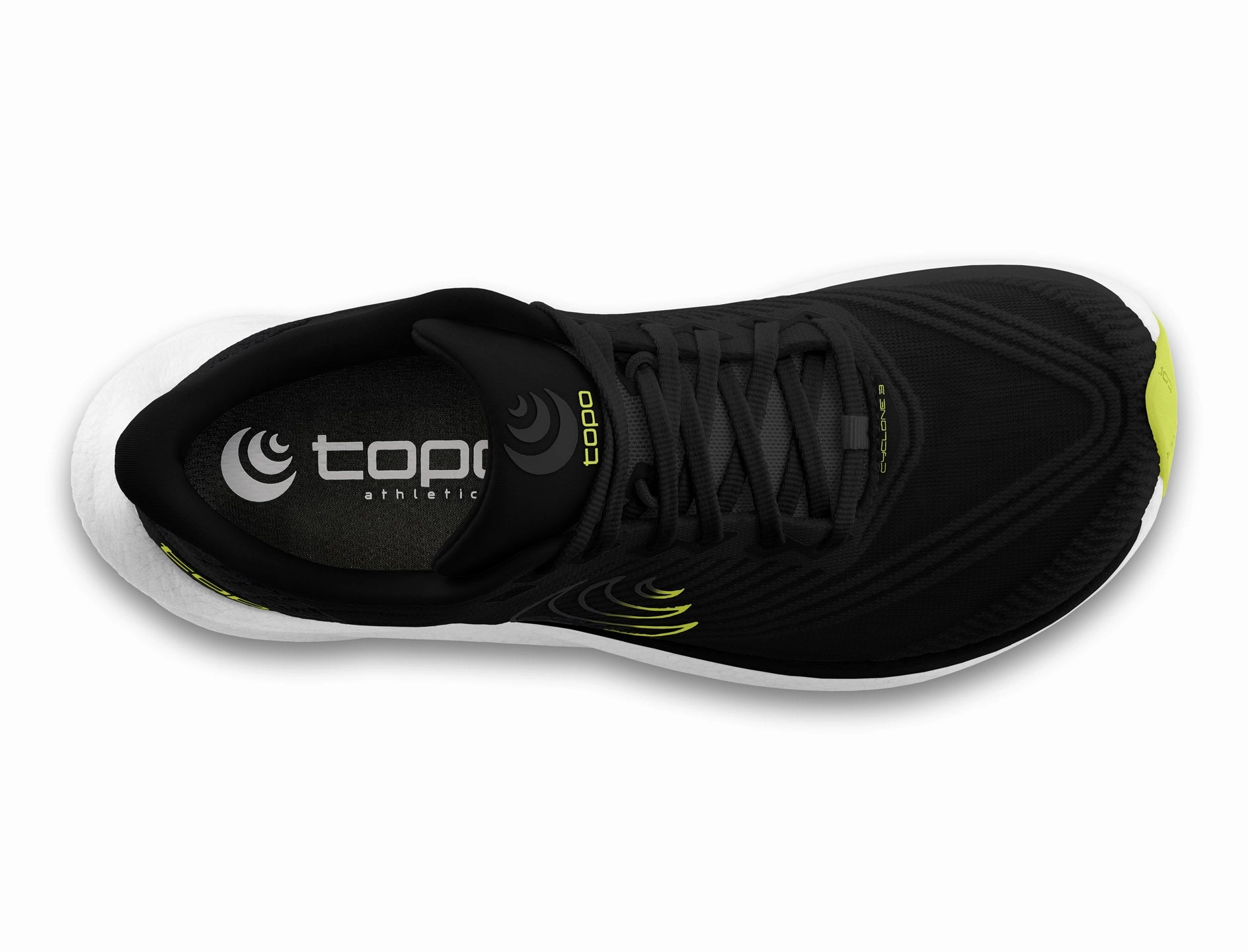 adventurers - specific functions Orthotic Friendly Design Topo Athletic Men's Cyclone 3 - Black/Lime