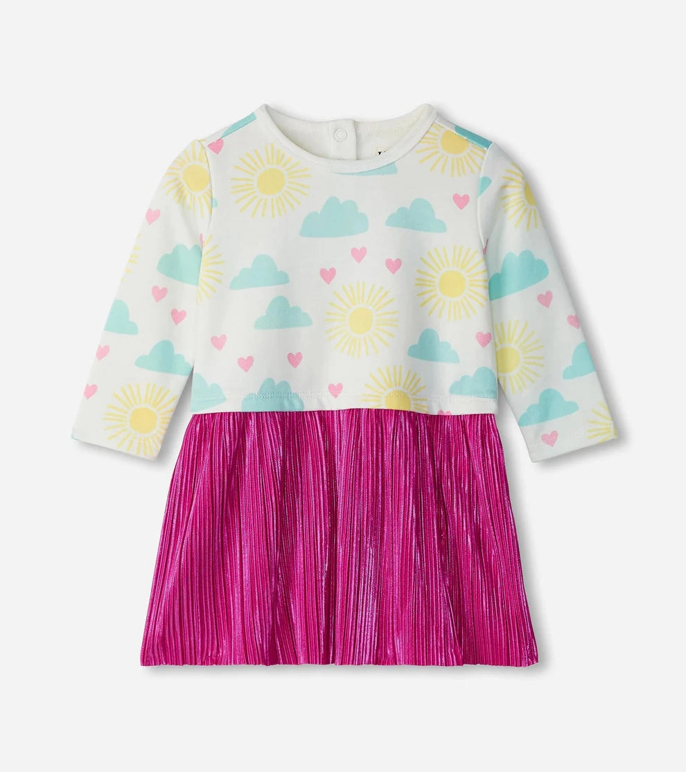 Hatley Layered Knit Dress - Happy Skies Edgy Winter kids' wear
