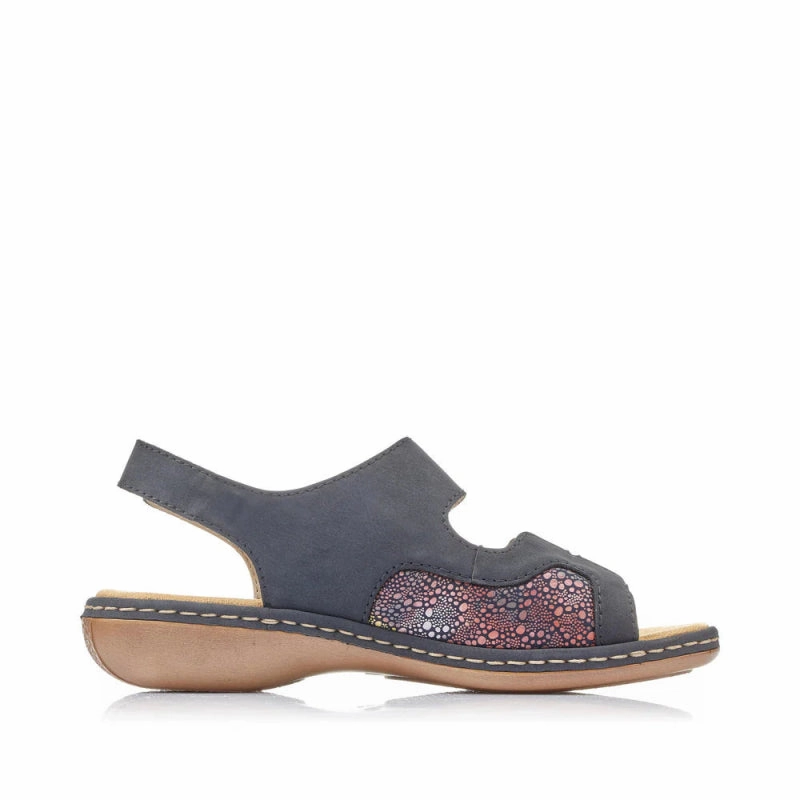 Rieker Women's Regina 65989-14 - Pacific/Ocean Flower HeavyDuty Zipper Camera Glow