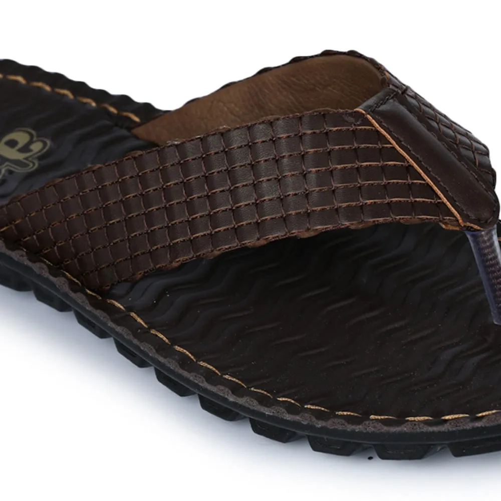 walkers' shoes A-HA Brown Casual Slippers For Men 2137-11 By Liberty