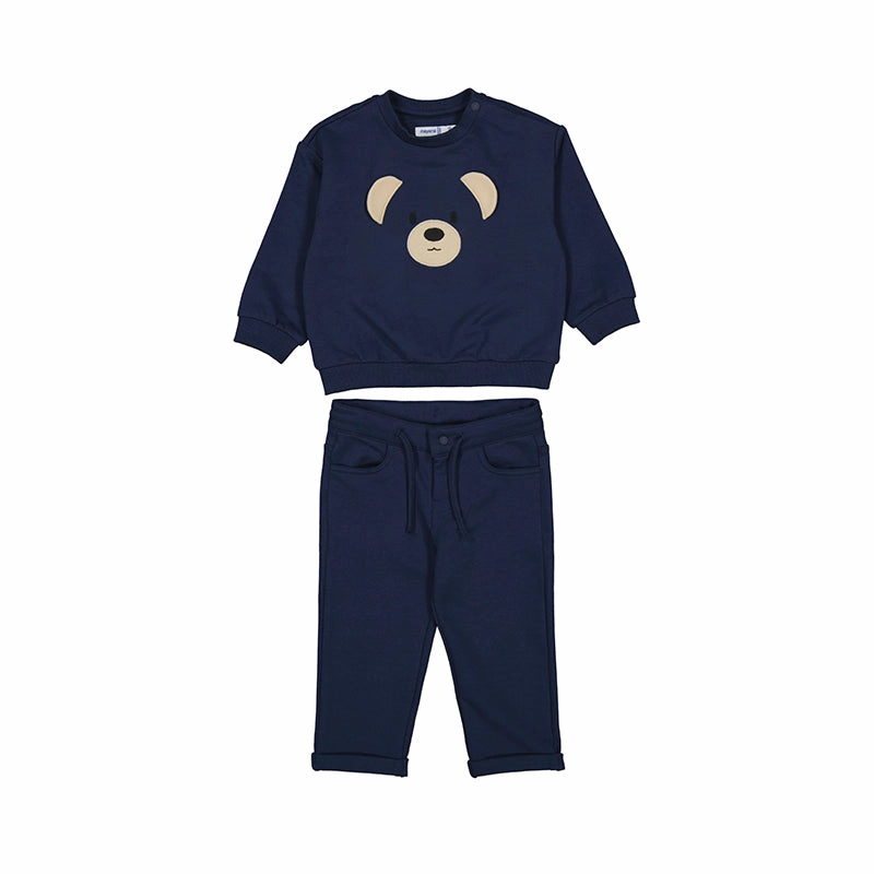 Sporty Mayoral 2pc Pullover Sweatshirt & Pants - Navy Blue Bear