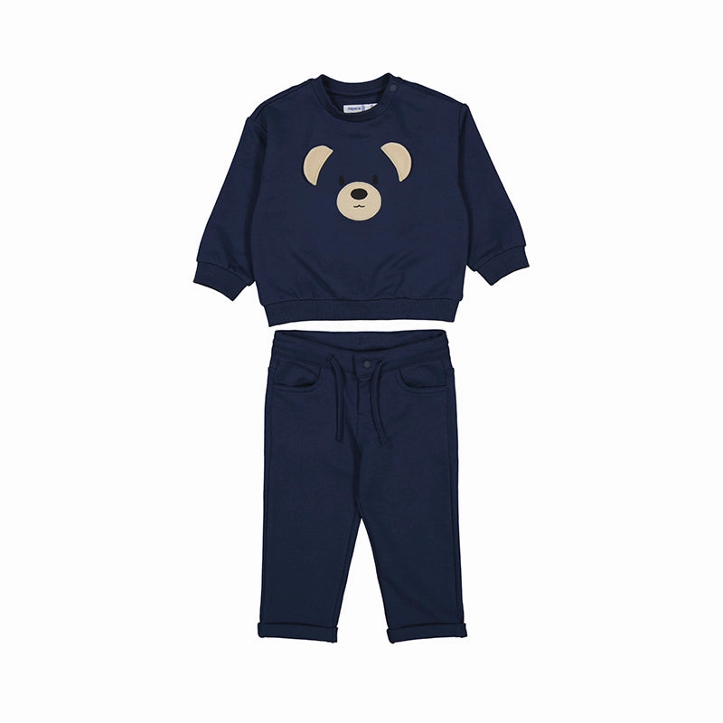 Mayoral 2pc Pullover Sweatshirt & Pants - Navy Blue Bear Camouflage wear for kids Casual