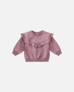 Naughty Minimalist Quincy Mae Ruffle Fleece Sweatshirt - Polka Dots