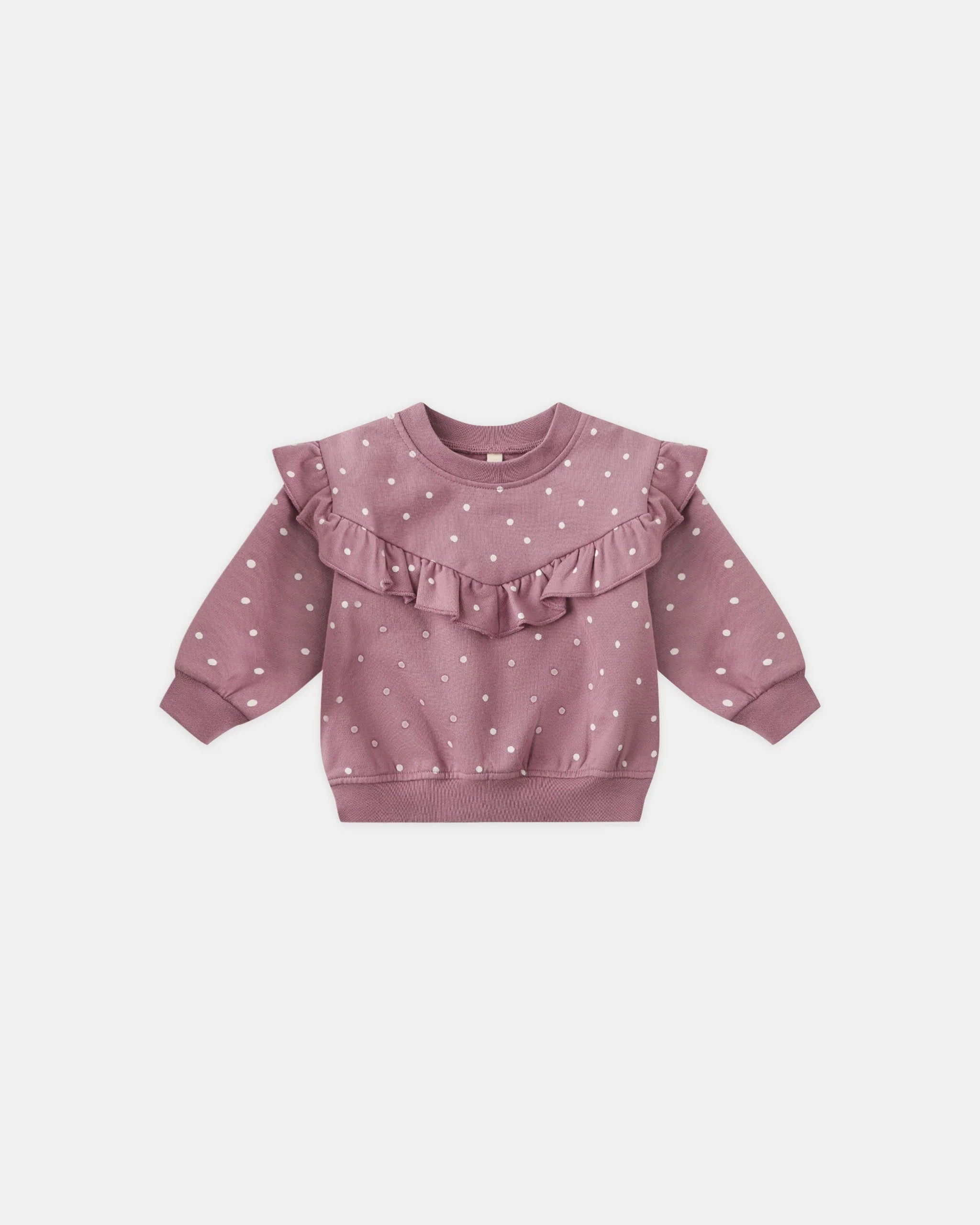 Quincy Mae Ruffle Fleece Sweatshirt - Polka Dots Girls' fashion pieces colorful