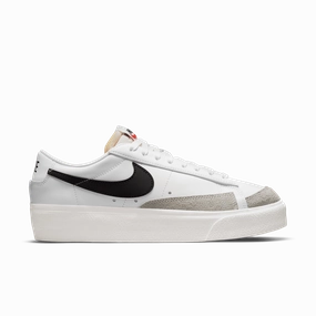 Arch Support Systems Multi Directional Flex Zones Womens Nike Blazer Low Platform 'White/Black'