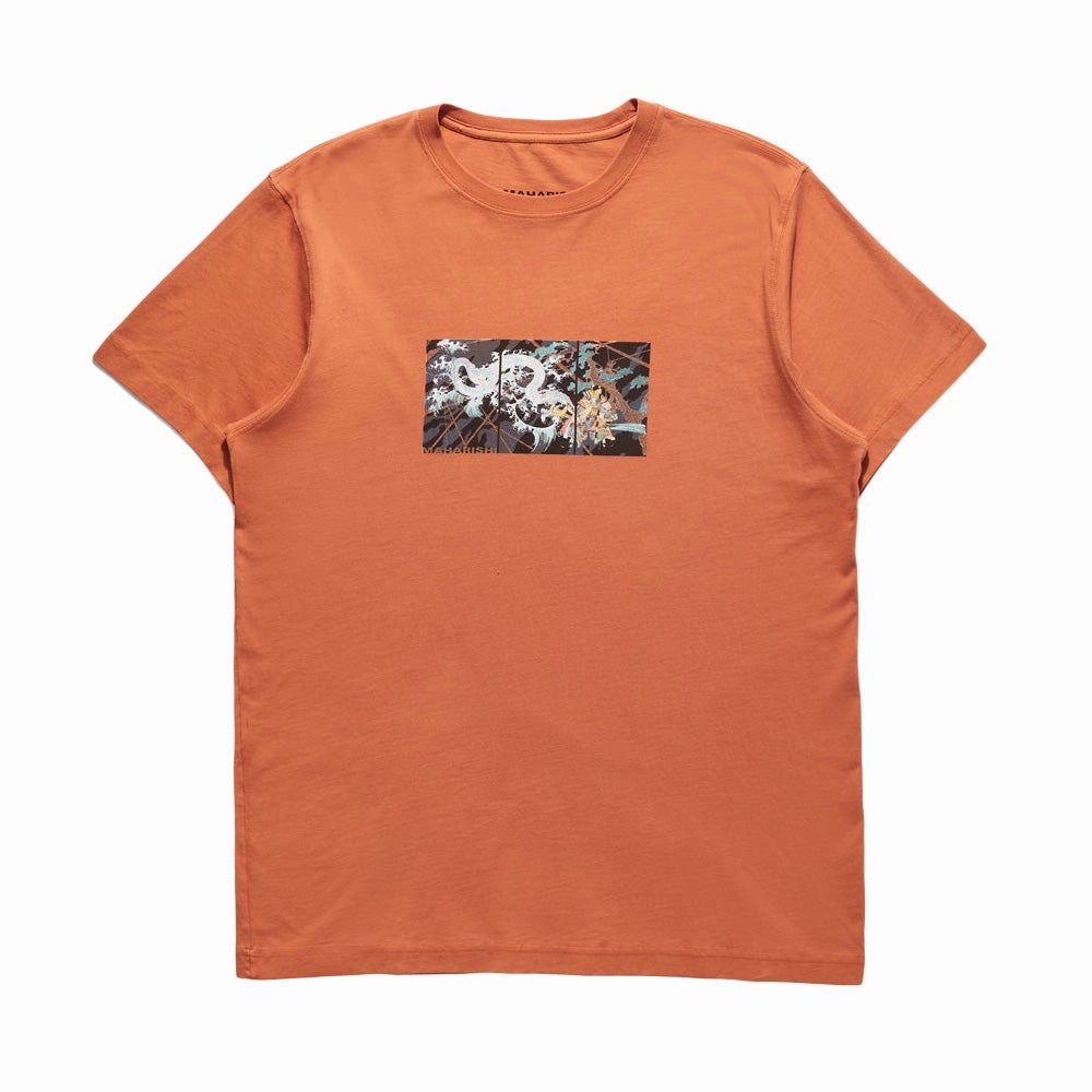 Reflective Safety Accents Warm Outerwear Maharishi Triptych Water Dragon T- Shirt  'Rust'