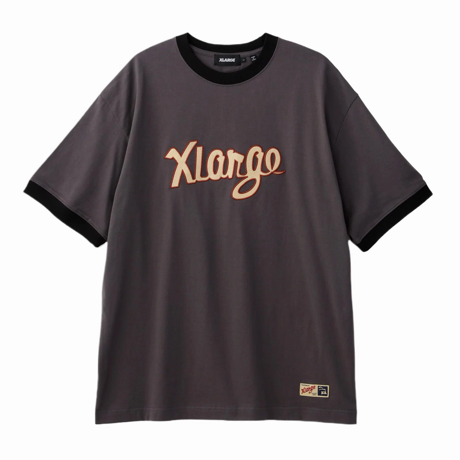 Lightweight Comfort Adjustable Cuff Closure XLarge Retro Script Ringer S/S Tee 'Charcoal'