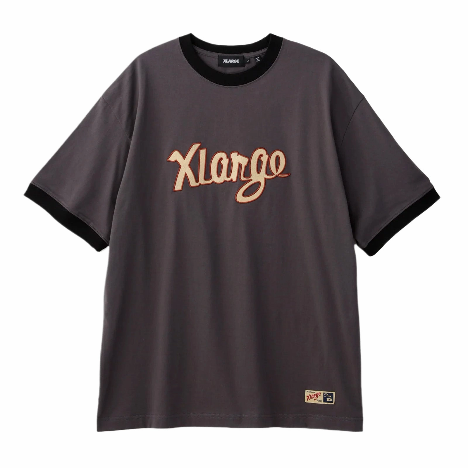 XLarge Retro Script Ringer S/S Tee 'Charcoal' Cool Vest