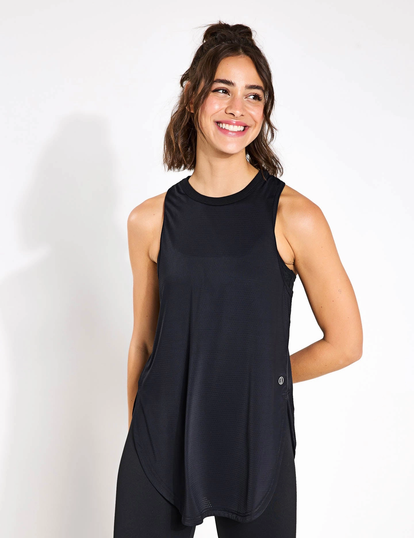 Zela Tank Top - Black EcoFriendly Dye Hygienic Lining
