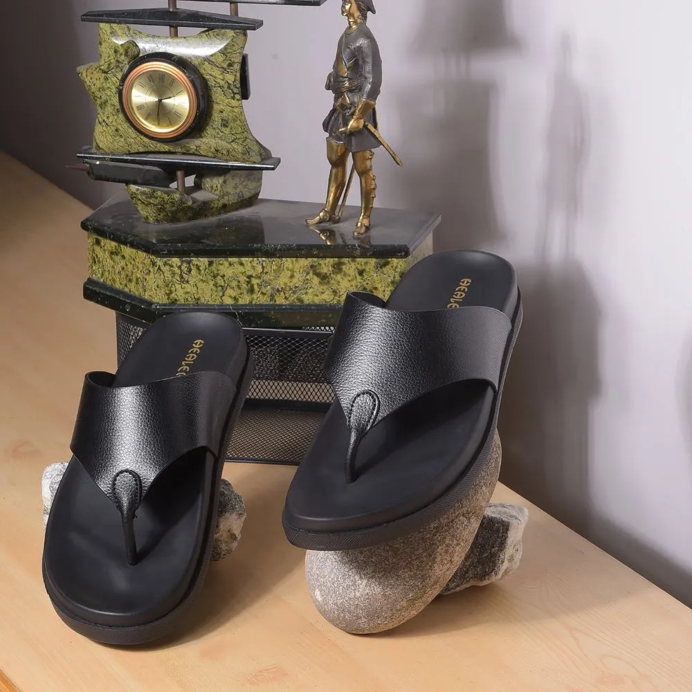 Fluid Ride Tech Minimalist Design Healers Casual Black Slipper For Men MSL-3 By Liberty