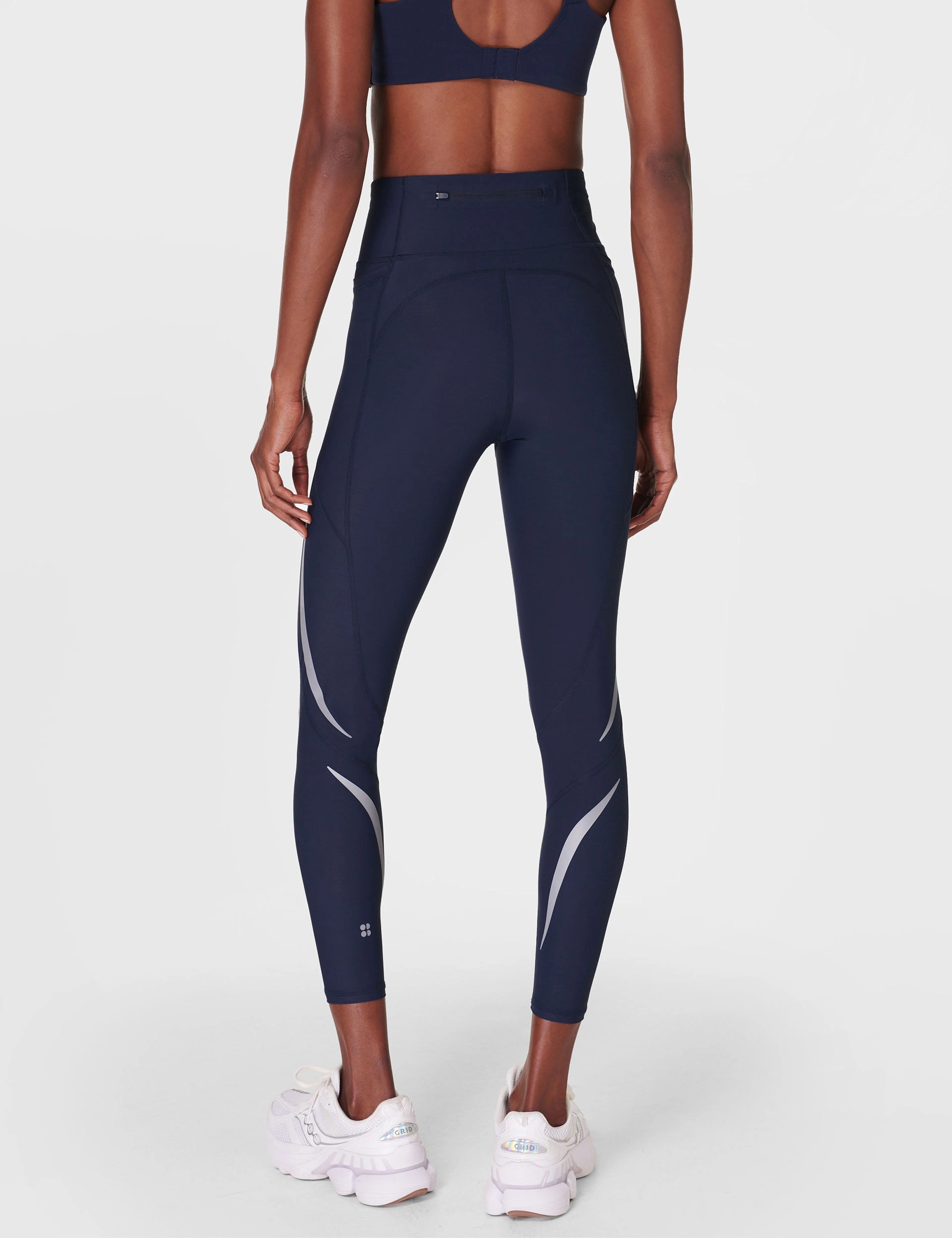 Flexible Waistline Zero Gravity 7/8 Illuminate Running Tight - Navy Blue